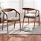 Baxton Studio Harland Mid-Century Modern Grey Faux Leather Upholstered and 2-Piece Wood Dining Chair Set Set of 2 188-11680-ZORO - alternate 1